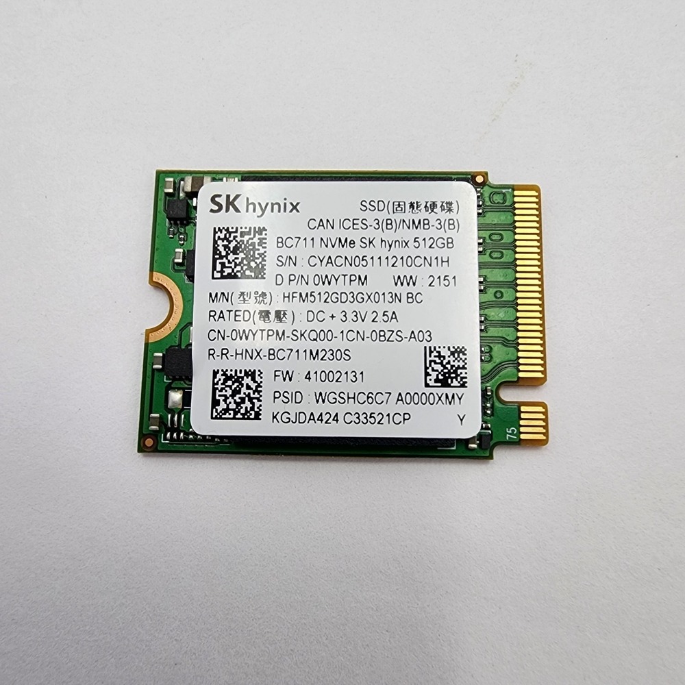 SK Hynix 512GB NVMe PCIe M2 2230 SSD BC711 30mm HFM512GD3GX013N - Picture 1 of 4